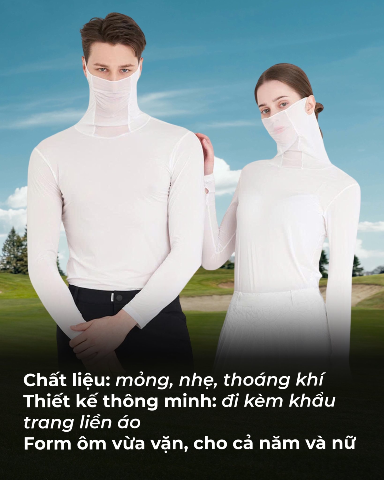 Áo giữ nhiệt 20D kèm khẩu trang