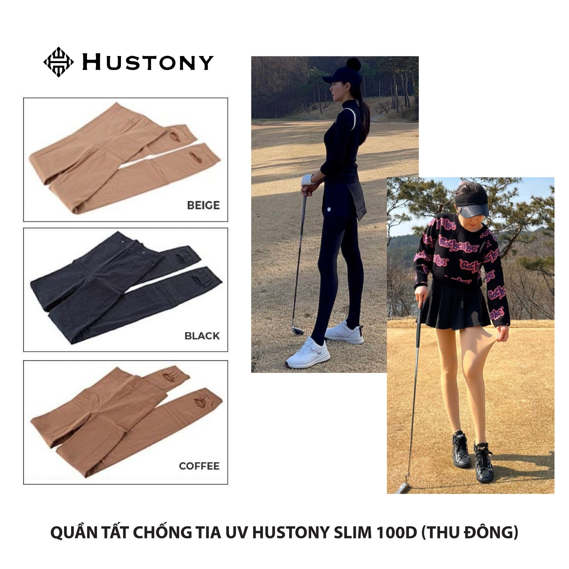 (CHÍNH HÃNG) Quần Tất Slim Tights Hustony 100D 2 in 1 Giữ Ấm Mùa Đông, Chống Nắng Mùa Hè